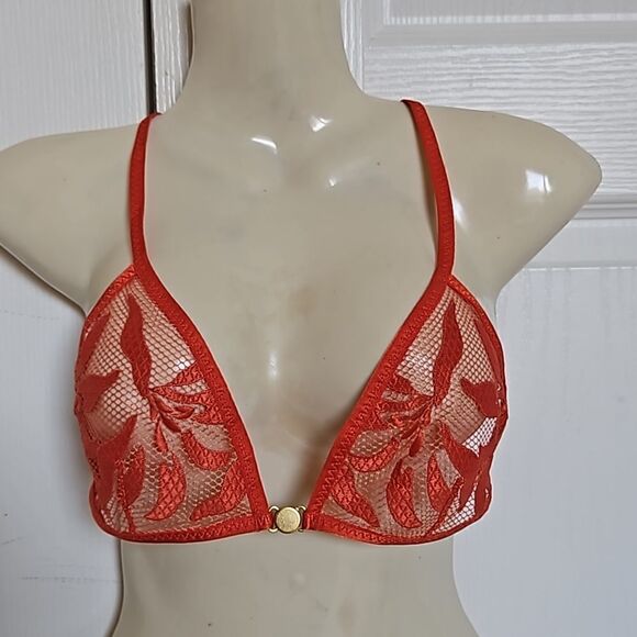 Free People Women's Lace Bralette Racer Back Bra Henna Red Small - Picture 2 of 16